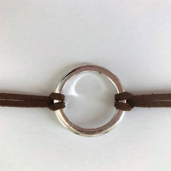 "Mandy" Suede Choker Necklace With Dual Band Ring - Picture 2 of 6